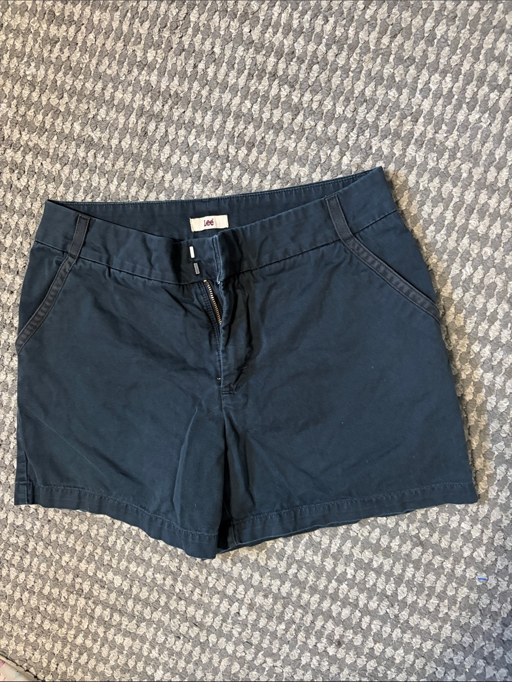Lee Women's Dark Casual Chino Shorts Y2K Vtg 14M